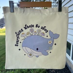 Everything Whale be okay canvas tote bag